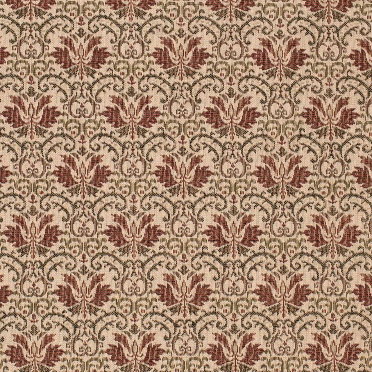 Cinnabar - Green,Orange & Rust Abstract & Geometric,Damask Upholstery Fabric 54 Inches"